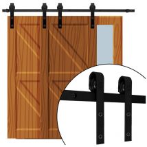 Système de porte coulissante Ferrure de porte coulissante Porte coulissante Rail de guidage 244cm Accessoires de porte - Randaco