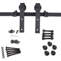 Hengda Kit de porte coulissante système coulissante Ferrure pour Système pour Portes Coulissantes avec rail de roulement Ensemble complet 183cm