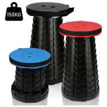 Randaco - Hengda Tabouret télescopique tabouret léger petit pliant jusqu'à 150 kg chaise camping pliable rouge