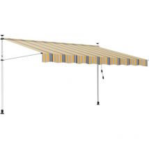 Einfeben - Hengda Tenda da sole manuale per terrazza Protezione solare resistente ai raggi uv Idrorepellente con protezione solare Giallo e blu 3M