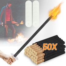 Randaco - Torches à huile 50x torches temps de combustion 90 min torches de cire torches de jardin torche cire torche professionnel