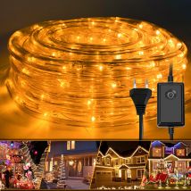 Swanew Tube lumineux led Chaîne de lumière extérieure Mariage Électrique IP44 Jardin 20M Jaune