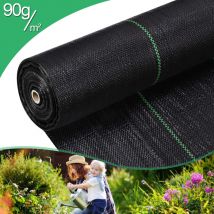 Swanew Unkrautvlies Gartenvlies 90g/m², Pflanzenschutz, wasserdurchlässig, UV-beständig, Schutz vor Wurzeln und Würmern, Unkrautfolie, Schwarz 4m x