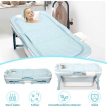 Randaco - Hengda Vasca da bagno pieghevole 118 cm Vasche da bagno portatili per adulti con coperchio. ripiano e corrimano Vasca da bagno portatile
