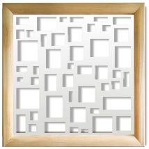 Random - Moduli Decorativi in Legno e pvc - Colore: bianco - Misura: 98x98 cm