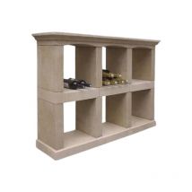 Range bouteille en pierre - Cavis Royal - 4 casiers - 2 (largeur) x 2 (hauteur) - Lanvignes Doré Jaune Brossé Comptoir Des Pierres