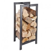 Porte-bûches intérieur – Acier au carbone noir – 30 x 23,5 x 59,7 cm – Rangement pratique pour cheminée