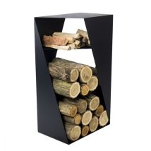 Farmcook - Range Bûches Rectangulaire Jumbo En Acier Noir 45x30x80 Cm