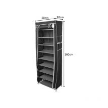 L&h-cfcahl - Range-chaussures en tissu non tissé à 10 couches et 9 treillis, gain de place, noir