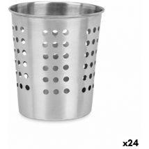 Kinvara - Organisateur de couverts en acier argenté 12,5 x 14,5 x 12,5 cm (24 pièces)