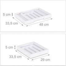 Range-couverts avec casiers modulables extensible bambou blanc