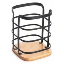 Range-couverts de Brand, Black, de bambou et acier (12 x 12 x 14,5 centimètres) - Dkd Home Decor