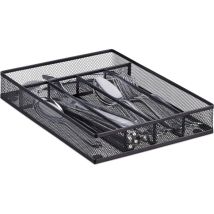 Einemgeld - Range-couverts Mailles Acier Métal Boîte À Couverts Bac À Couverts Hxlxp: 5 X 23,5 X 31,7 Cm, Noir