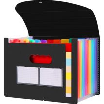 Range Document Bureau, Rangement Papier Administratif, Classeur Trieur 12 Compartiments, Extensible A4 Trieur Document avec Couvercle, Dossiers de