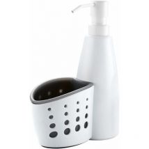 Devenirriche - Organisateur d'évier de cuisine, porte-éponge, éponge d'évier et organisateur de lingettes avec distributeur de détergent pour cuisine