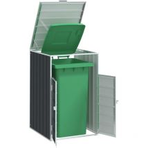 Torana - Rangement à roulettes pour poubelles pour bac unique acier