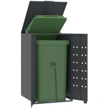 Torana - Rangement à roulettes pour poubelles pour bac unique anthracite