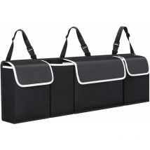 Rangement Coffre de Voiture, Organisateur Interieur Accessoires Voiture, Organiseur Tissu Oxford Imperméable Rangement Voiture avec 4 Poches