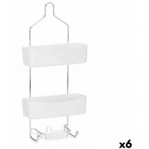 Berilo - Crochet de douche 28 x 60 x 14 cm métal blanc plastique (6 pièces)