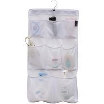 Linghhang - Rangement de douche à 8 poches en maille à séchage rapide avec suspension rotative pour salle de bain Blanc