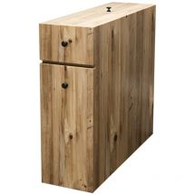 Cotecosy - Armoire de Toilette en Chêne, Prête à l'Emploi, 20x55x60 cm, Pour Salle de Bain ou Suite Parentale