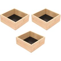 Rangement en bois pour tiroir fond noir (Lot de 3)