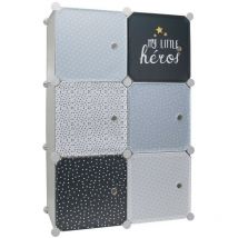 The Home Deco Factory - Rangement enfant armoire modulable 6 cubes garçon