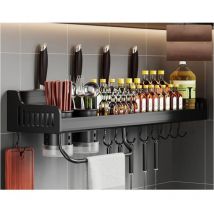 Cyslmuk - Rangement epices Cuisine Etagere a epices Porte étagère Murale Rangement Etagere Cuisine Murale,Noir,40cm