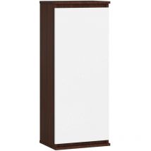 Vitrine armoire Akord W40 Wengé 40 cm 1 porte façade Blanche 3 étagères 40x30x99 cm