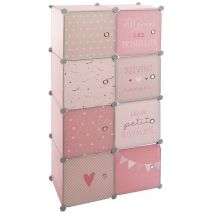 Rangement penderie rose pour enfant