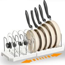 Topf‐ Und Pfannen‐organizer Für Küchenschublade – Einstellbar Mit 9 Fächern Für Deckel, Schneidebretter & Backformen