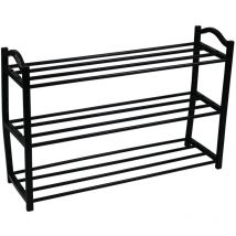 Thinia Home - Rangement pour chaussures 3 étagères Zip Black 62,5x19x44cm