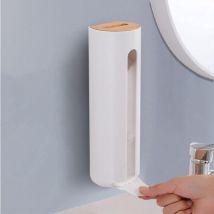 Rangement pour coton, distributeur de coton mural avec couvercle en bois, rangement de coton en bambou pour cotons démaquillants ou démaquillants