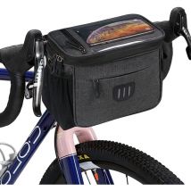 Umnuou - Rangement pour vélo, 6L Sacoche de Guidon Vélo, Sac Avant de Vélo Étanche, Sac de Panier de Vélo de Grande Capacité Sacoches de Guidon avec