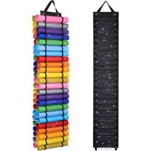 Rangement pour vinyles - Support mural pour rouleau de vinyle, support de rangement pour vinyles artisanaux, rangement suspendu avec 48 compartiments