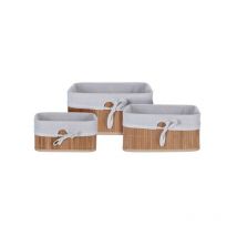 Lot de 3 paniers en bambou - talla