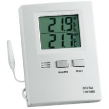 TFA - Termometro digital de interior o exterior e indicadores de valores máximos y mínimos y cable (funciona con pila aaa)