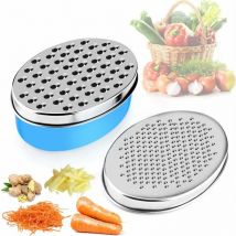 Fei Yu - Râpe à Fromage avec récipient pour Aliments et Couvercle Hachoir de légumes aux Fruits (Bleu)
