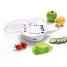 Râpe à légumes 4 en 1 avec récipient multifonction - Râpe à fruits - Pour cuisine - Râpes en plastique blanc