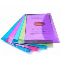 Rapesco - Bright Popper Wallet Polypropylene A5 Assorted Colours (Pack 5)