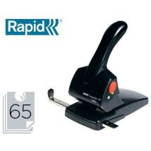 Rapid Locher Hdc 65, Schwarz, Ergonomischer Griff Stanzleistung: 65 Blatt, Großer Auffangbehälter (20922601) (20922601)