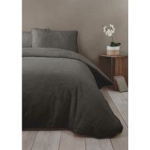 Rapport Home - Rapport Charcoal Fleece Single Duvet Cover Bedding Bed Set Quilt Cover - Multicoloured