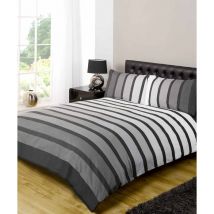 Rapport Completo Copripiumino Soho Nero a Strisce, King Size (230 x 220 cm)