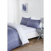 Rapport Home - Check Duvet Cover Set + Fitted Sheet King Complete Set