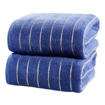 Rapport - Asciugamano a righe blu marino/oro 100% cotone, 2 pezzi - Rapport Home