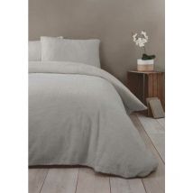 Rapport Home - Rapport Silver Fleece King Duvet Cover Bedding Bed Set Quilt Cover Warm