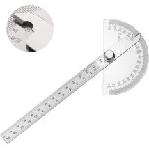 Osqi - Rapporteur en Acier Inoxydable 0-180° Bras de Jauge d'Angle Règle de Mesure Outil Ingénieur Rapporteur avec Règle de 140mm, Règle d'Angle