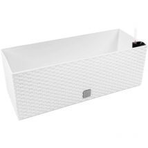 Fioriera rettangolare 17 litri con auto-irrigazione colore bianco 52x20x19cm