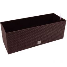 Fioriera rettangolare 17 litri con auto-irrigazione color cioccolato 52x20x19cm