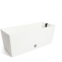 Fioriera rettangolare 72 litri con auto-irrigazione colore bianco 80 x 33 x 32 cm